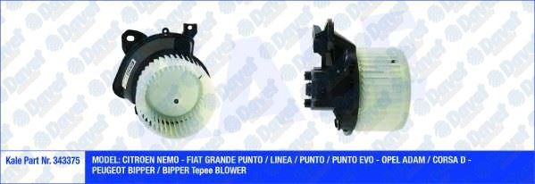 KALE 343375 Kalorifer Motoru Fiat Grande Punto / Linea / Punto / Punto Evo Peugeot Bipper / Bipper Tepee Opel Adam / Corsa D (Manuel Klimali) (12v)